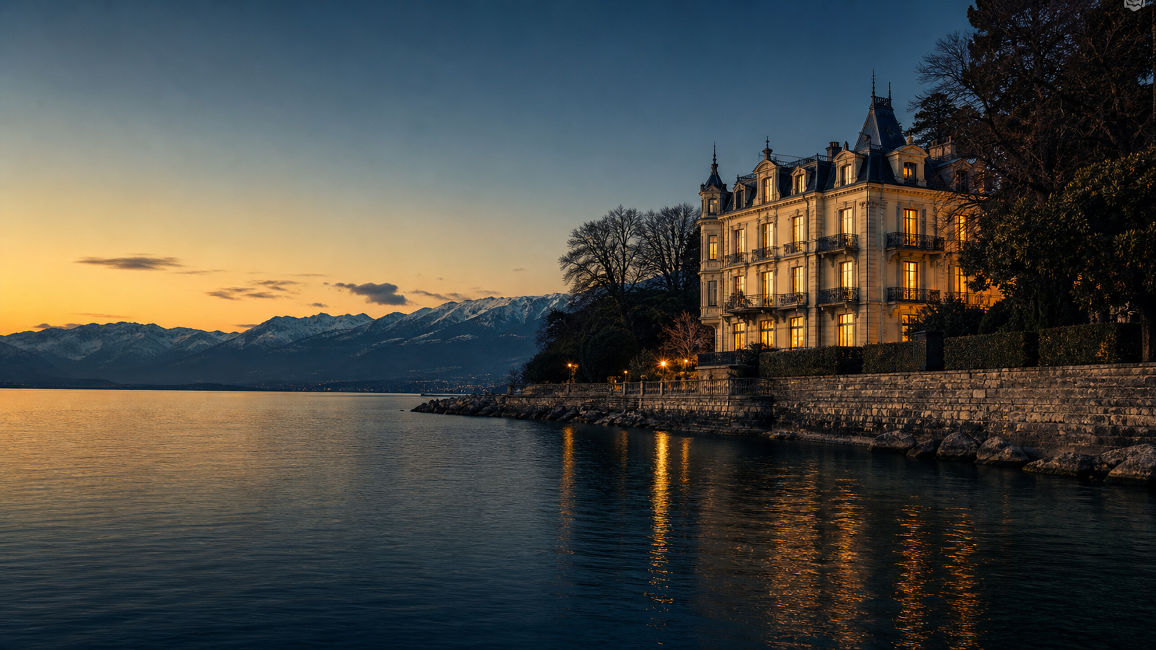 Vue élégante sur le lac Léman